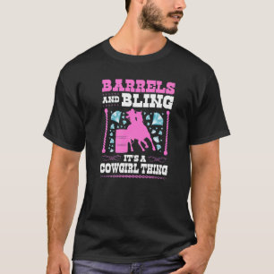 Camiseta Barriles Y Bling Cowgirl Thing Rodeo Caballo