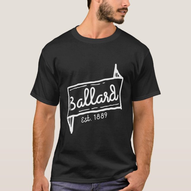 Camiseta Barrio de Ballard Seattle Washington Est 1889 (Anverso)