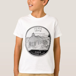 Camiseta Barrio Estatal de Iowa Faux del lado inverso