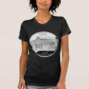 Camiseta Barrio Estatal de Iowa Faux del lado inverso