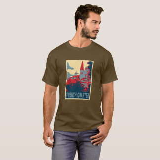Camiseta Barrio francés en azul, Iglesia abstracta