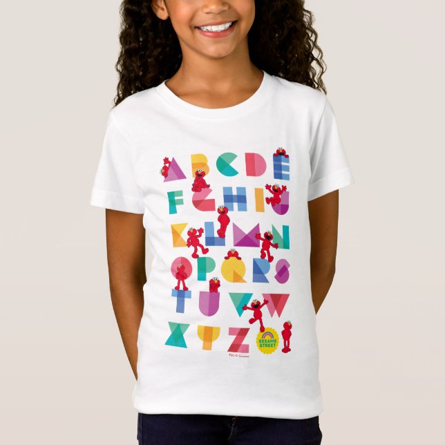 Camiseta Barrio Sésamo | Alfabeto Elmo (Anverso)
