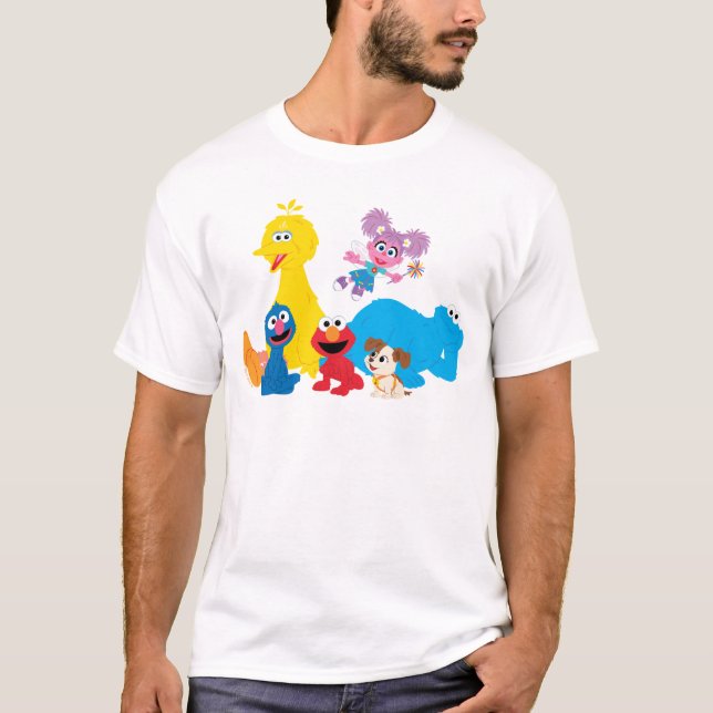 Camiseta Barrio Sésamo | Coloridas Plaza Sésamo (Anverso)