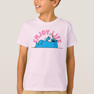 Camiseta Barrio Sésamo Cookie Monster Disfrutar la vida