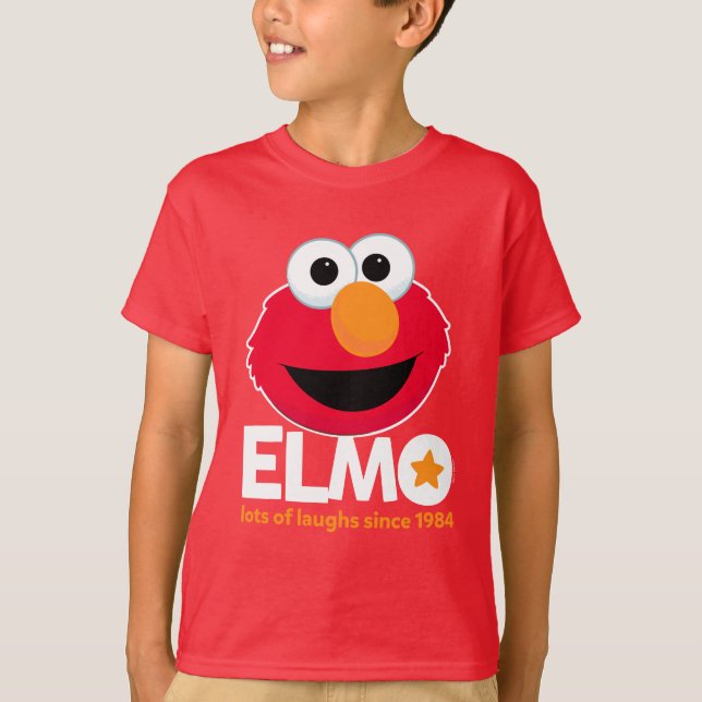 Camiseta Barrio Sésamo | Elmo Lots of Laughs Desde 1984 (Anverso)