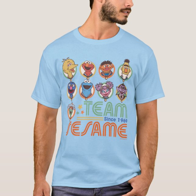 Camiseta Barrio Sésamo | Equipo Sesame desde 1969 (Anverso)