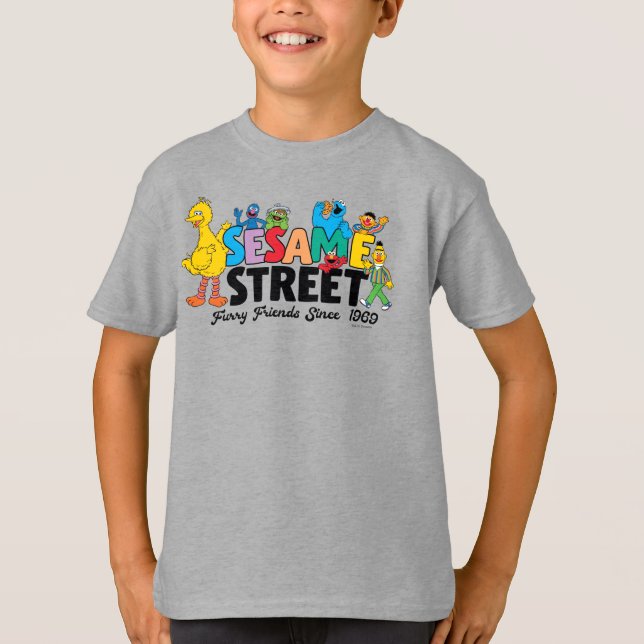 Camiseta Barrio Sésamo | Furry Friends Desde 1969 (Anverso)