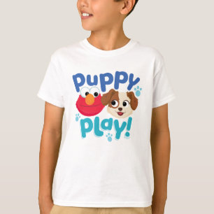 Camiseta Barrio Sésamo Jugar con pipa a Elmo y Tango