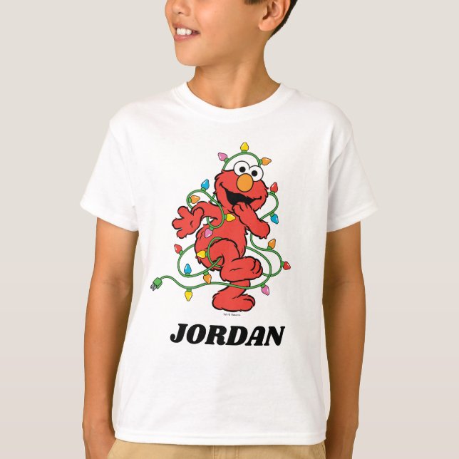 Camiseta Barrio Sésamo | Luces de Navidades Elmo (Anverso)