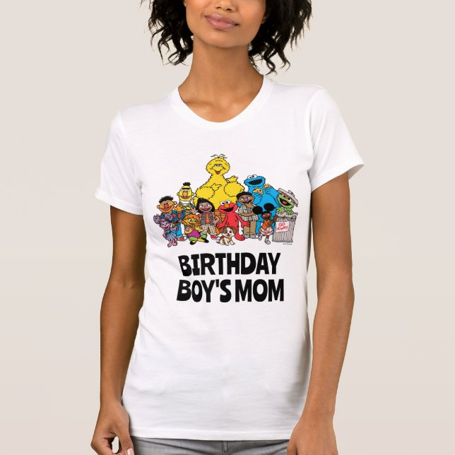 Camiseta Barrio Sésamo | Madre del niño cumpleaños de Sesam (Anverso)