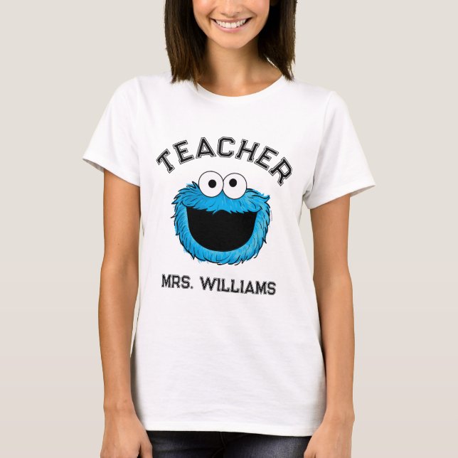 Camiseta Barrio Sésamo | Maestra de Monstruo de Cookie (Anverso)