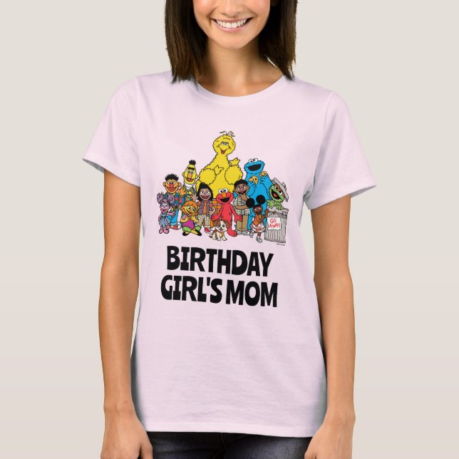 Camiseta Barrio Sésamo | Mamá del Chica de cumpleaños de Se (Anverso)