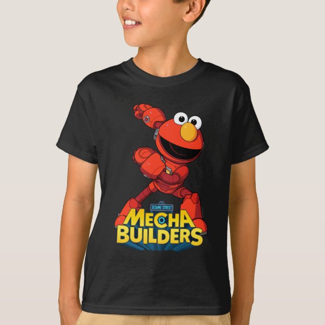 Camiseta Barrio Sésamo | Mecha Builders Elmo (Anverso)