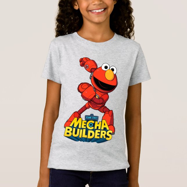 Camiseta Barrio Sésamo | Mecha Builders Elmo (Anverso)