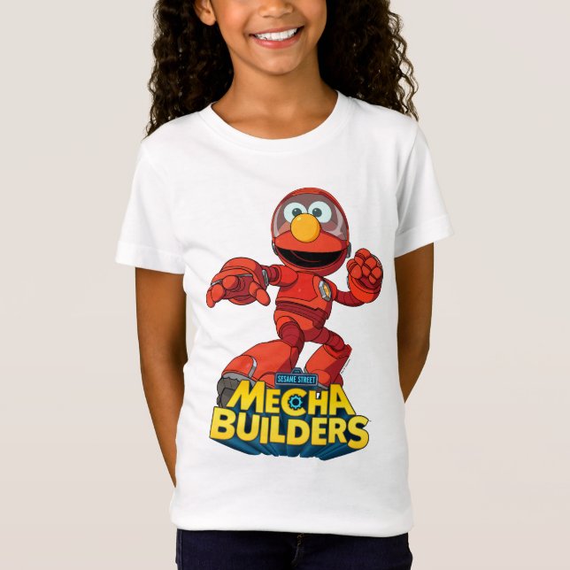 Camiseta Barrio Sésamo | Mecha Construye Elmo En Acción (Anverso)