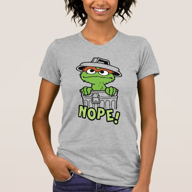 Camiseta Barrio Sésamo | Oscar al Grouch Nope! (Anverso)