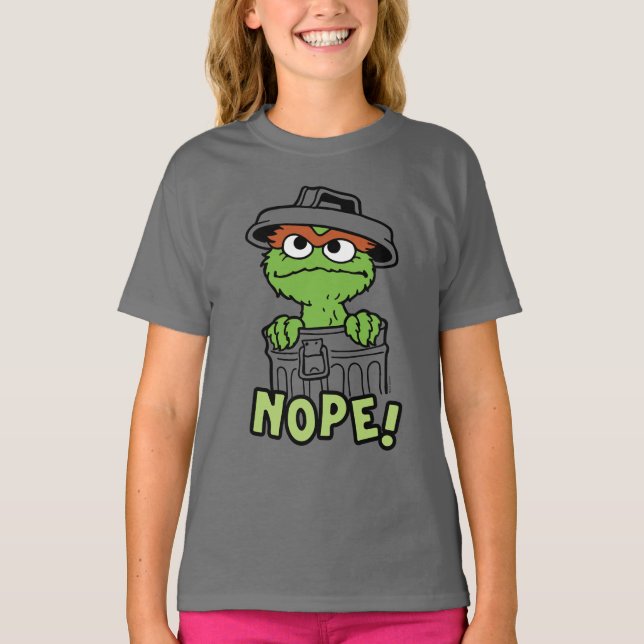 Camiseta Barrio Sésamo | Oscar al Grouch Nope! (Anverso)