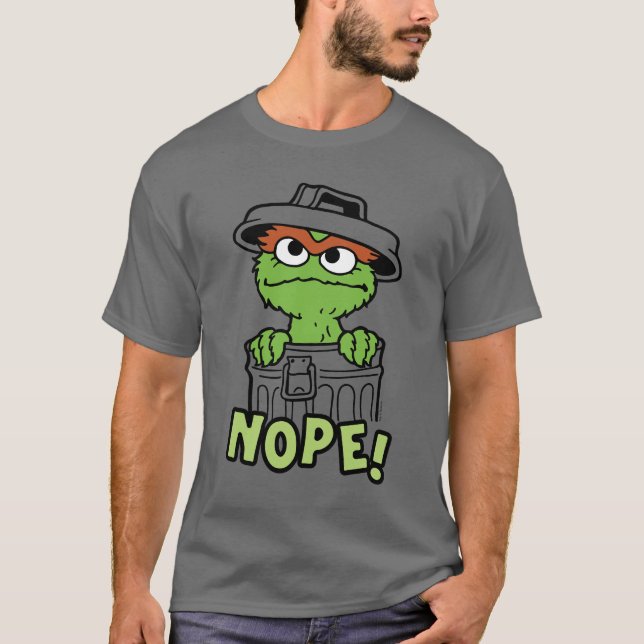 Camiseta Barrio Sésamo | Oscar al Grouch Nope! (Anverso)