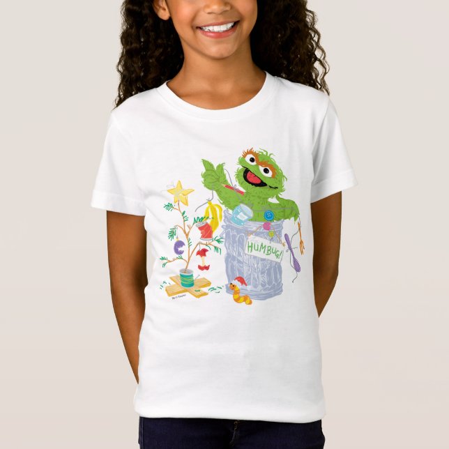 Camiseta Barrio Sésamo | Oscar - Árbol de Navidad (Anverso)