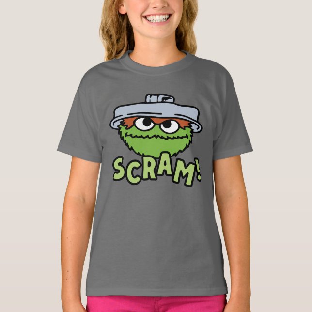 Camiseta Barrio Sésamo | Oscar el Grouch Scram! (Anverso)