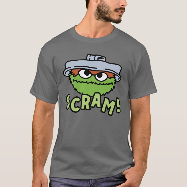 Camiseta Barrio Sésamo | Oscar el Grouch Scram! (Anverso)