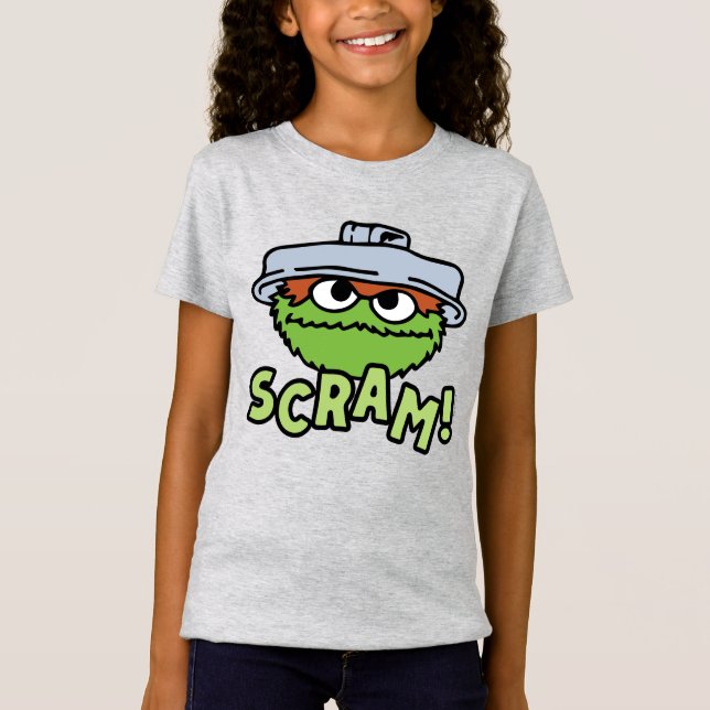 Camiseta Barrio Sésamo | Oscar el Grouch Scram! (Anverso)
