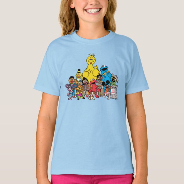 Camiseta Barrio Sésamo | Pals de Sésamo colgando (Anverso)