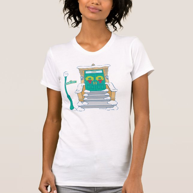 Camiseta Barrio Sésamo | Puerta de Navidad (Anverso)