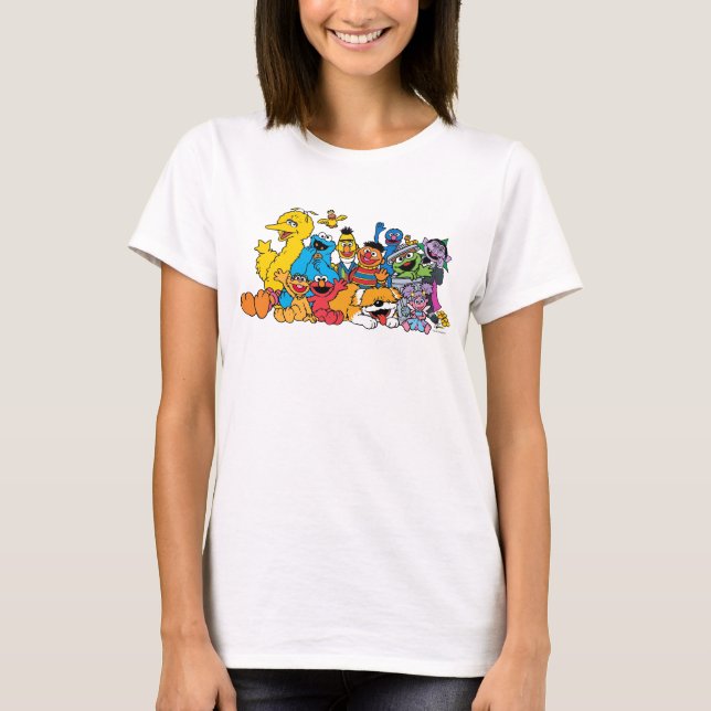 Camiseta Barrio Sésamo | Retrato de grupo Sesame Pals (Anverso)