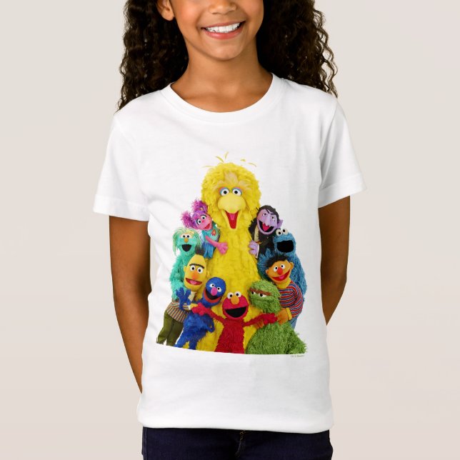 Camiseta Barrio Sésamo | Retrato divertido y colorido (Anverso)
