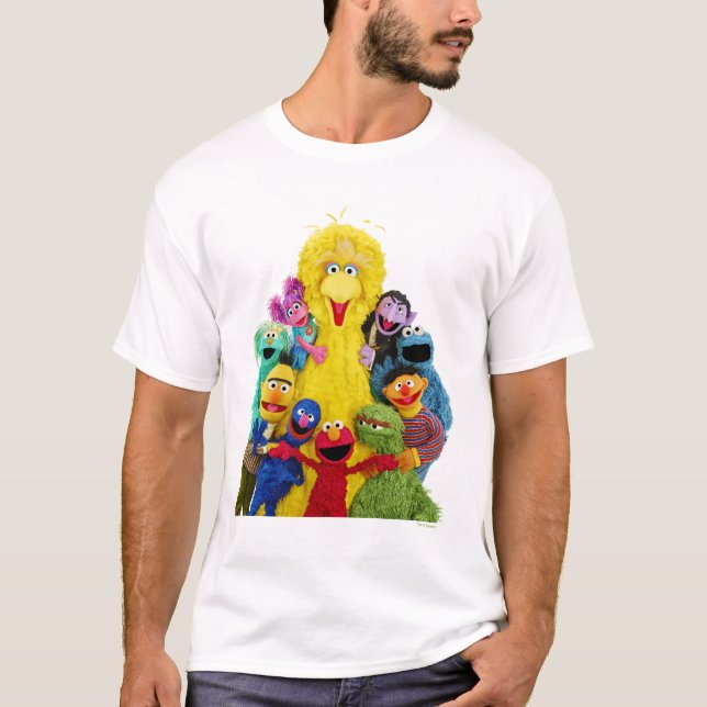 Camiseta Barrio Sésamo | Retrato divertido y colorido (Anverso)