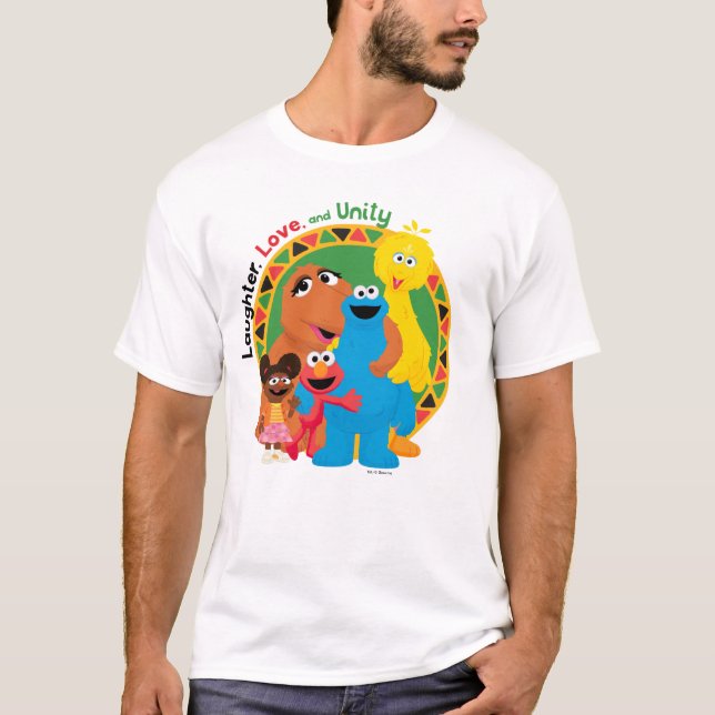 Camiseta Barrio Sésamo | Risas, amor y unidad (Anverso)