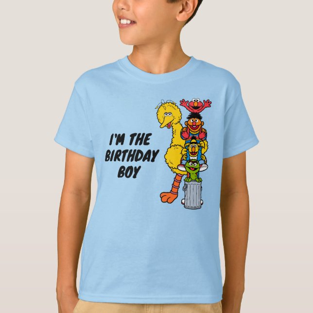 Camiseta Barrio Sésamo | Soy el niño de cumpleaños (Anverso)