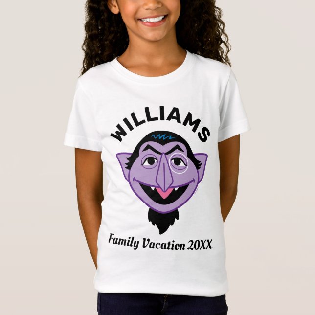 Camiseta Barrio Sésamo | Vacaciones familiares de Count von (Anverso)