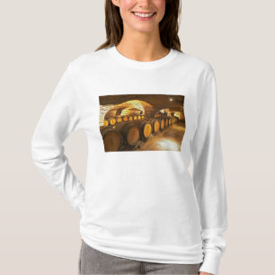 Camiseta Barrios de roble en la bodega del Domaine Comte