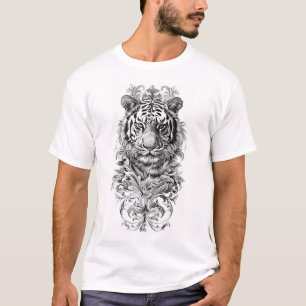 Camiseta barroca del tatuaje del tigre