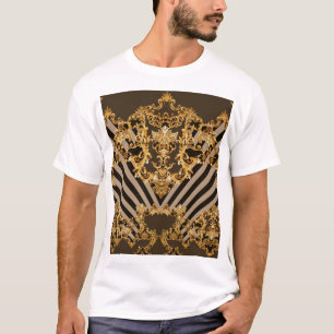Camiseta Barroco dorado: diseño de patrones geométricos