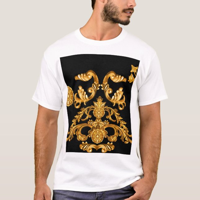 Camiseta Barroco dorado, elementos ornamentales. (Anverso)