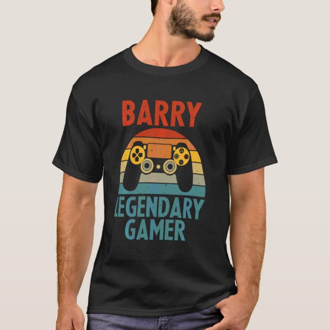 Camiseta Barry Name Personalized Funny Gaming Geek Cumpleañ (Anverso)
