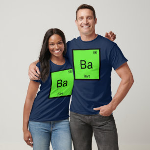 Camiseta Bart Nombre Química Elemento Tabla Periódica