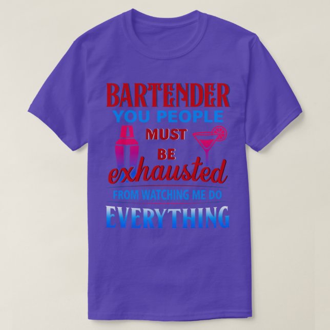 CAMISETA BARTENDER A USTEDES, LA GENTE DEBE (Diseño del anverso)