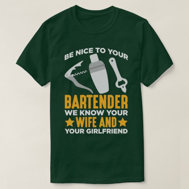 Camiseta Bartender Alcohol Fiesta Disco Barkeeper (Diseño del anverso)