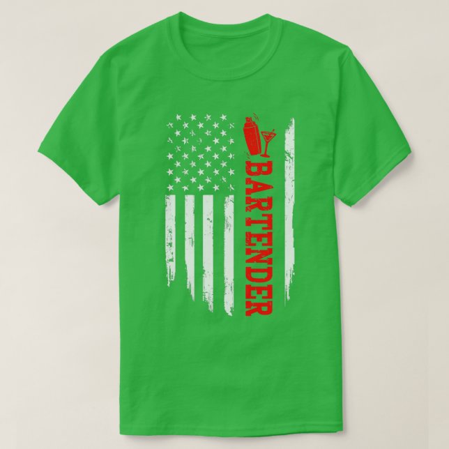 CAMISETA BARTENDER AMERICA FLAG (Diseño del anverso)