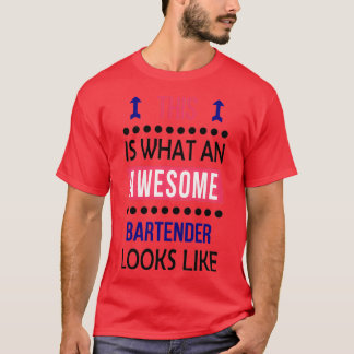 Camiseta Bartender Awesome luce Navidades de cumpleaños div