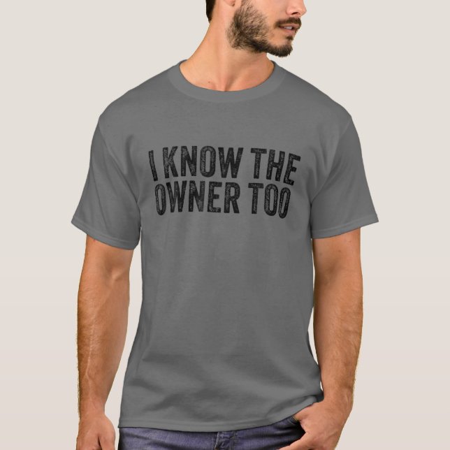 Camiseta Bartender Bouncer Conozco Al Propietario Muy Graci (Anverso)