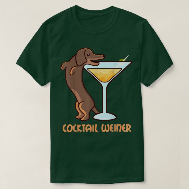 Camiseta Bartender Dachshund Dackel COCKTAIL WEINER Perro p (Diseño del anverso)