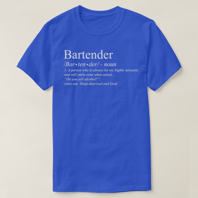 Camiseta Bartender Definition Tee Classic TShirt (Diseño del anverso)