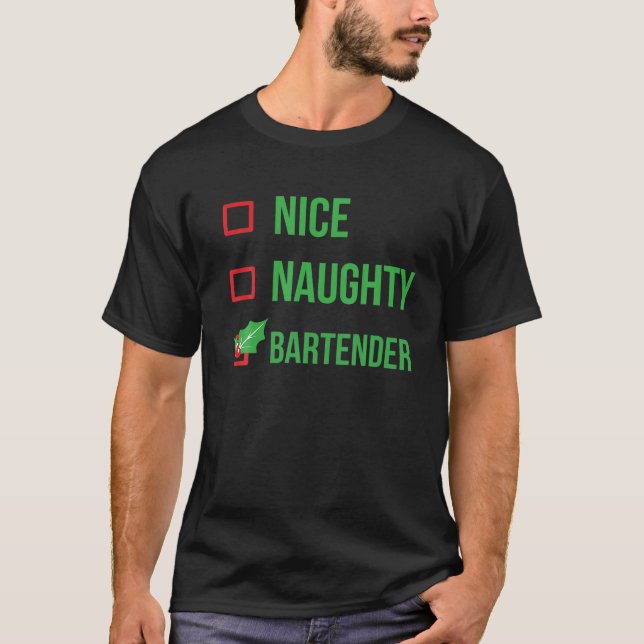 Camiseta Bartender Funny Pajama Navidades Regalo (Anverso)