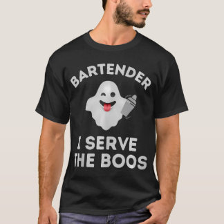 Camiseta Bartender Halloween Shirt Bartender Ghost I Sirve