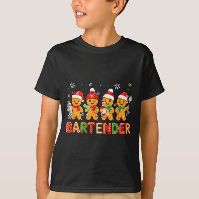 Camiseta Bartender Job Group Santa Gingerbreads Xmas Cookie (Anverso)